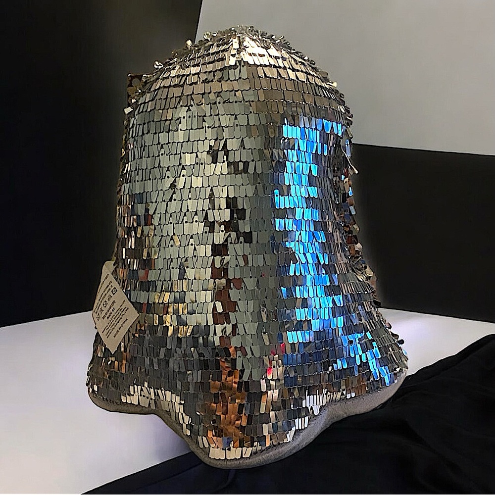 Christian Siriano Disco Sequin Halloween Ghost Decor Pillow Plush Silver - Picture 5 of 5